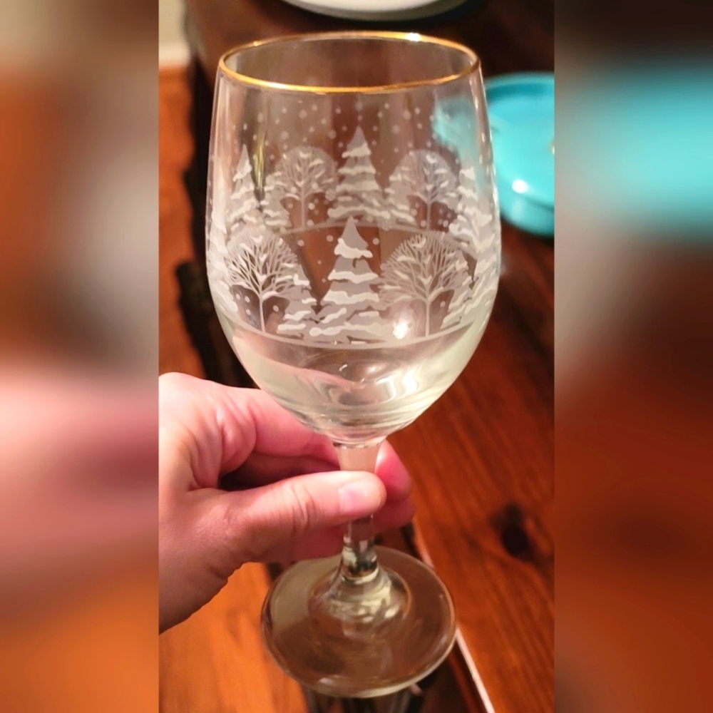Vintage Arby's Frosted Glass, Winter Theme